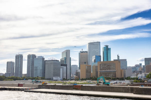 istock Waterfront city view from bridge 2168788358