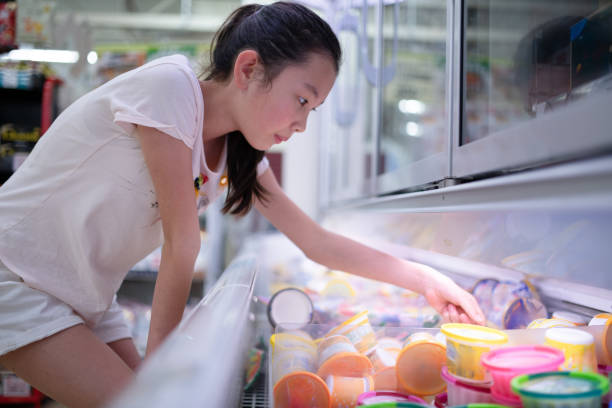Girl choosing an ice cream