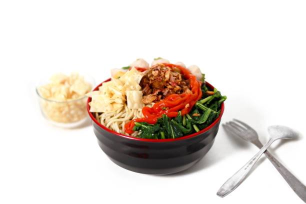 istock Delicious Bowl of Mie Ayam (Chicken Noodles) with Toppings 2168790583