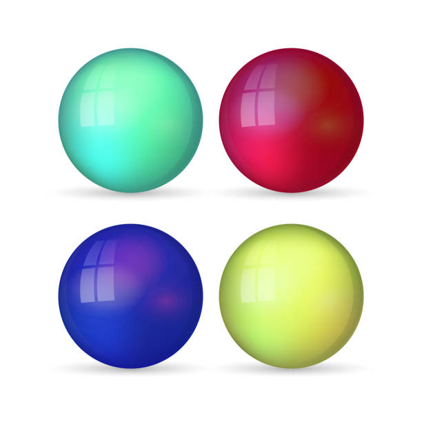 istock Set with glass colorful balls. Glossy realistic ball, 3D abstract vector illustration highlighted on a white background. Big metal bubble with shadow 2168798804
