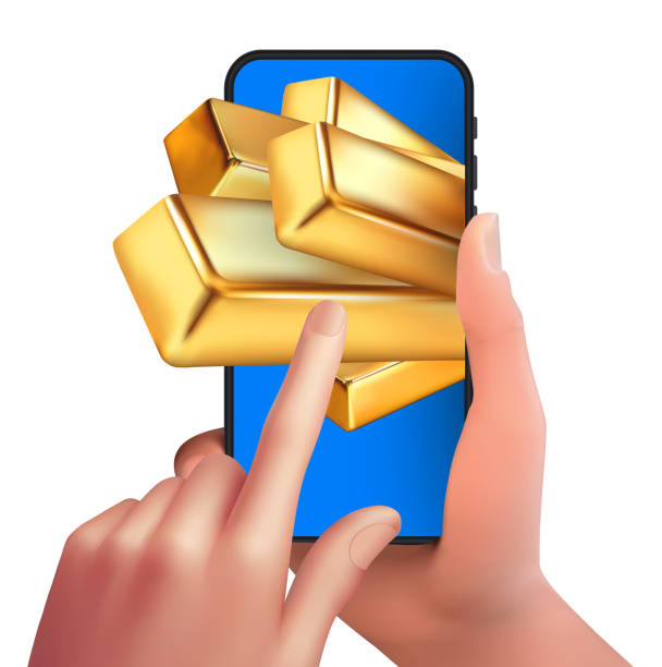 istock Advertising concept: Gold sweepstakes via smartphone, shopping, online shopping, sale day Concept. 3D vector Mesh gradient wes 2168798903