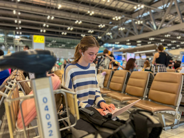 istock Student Studying at the Airport 2168803391