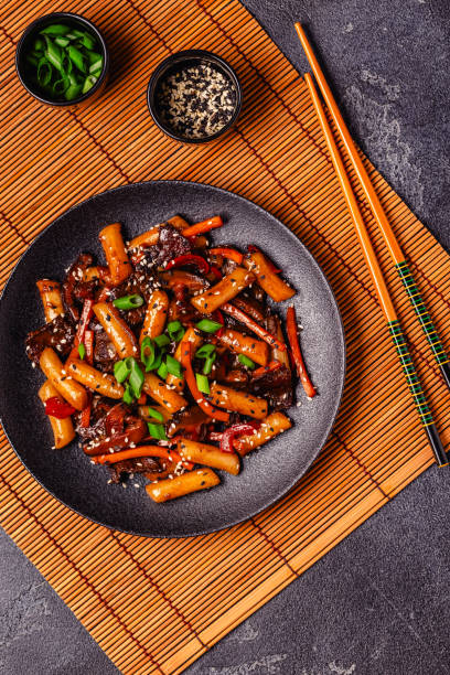 Tteokbokki ,Spicy Stir fried Rice Cake.