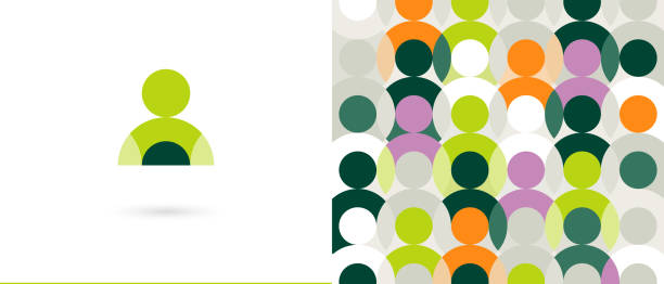 abstract people icon, people group crowd pattern texture background. diversity diverse different various mass simple geometric human illustration abstract people icon, people group crowd pattern texture background. diversity diverse different various mass simple geometric human illustration people stock illustrations