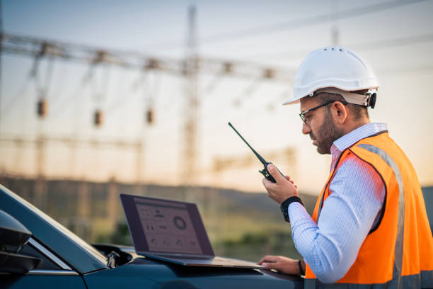 istock Engineer working on power line in the field. 2168809173