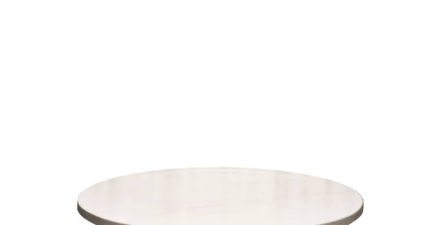 istock real empty beige round marble table isolated on background with clipping path. round pedestal podium. 2168827107