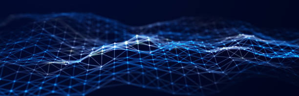 istock Abstract illustration with connected dots and lines. Digital network background. The concept of science, technology. 3D 2168831360
