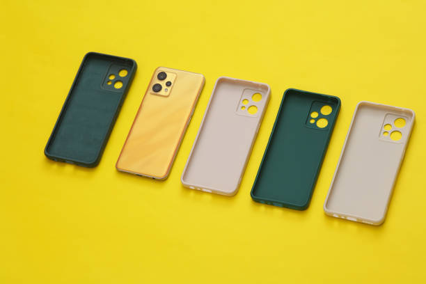 istock Protective cases for smartphones on a yellow background 2168839342