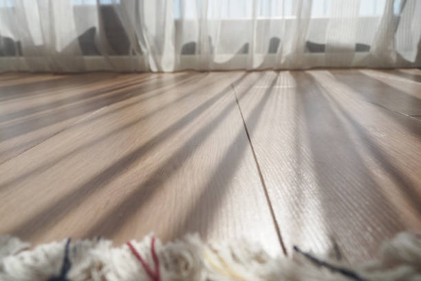 istock Sunlight is Casting Beautiful Shadows on the Wooden Floor Complemented by a Soft Rug 2168841536
