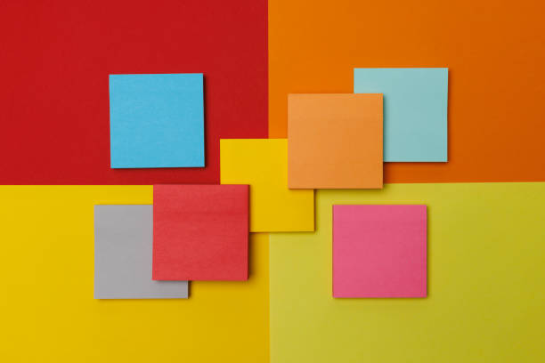 istock Colorful sticky notes arranged in creative and thoughtful ways 2168842354