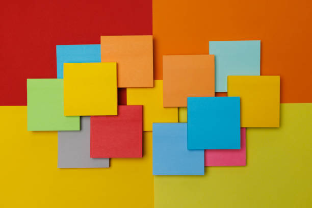 istock Colorful sticky notes arranged in creative and thoughtful ways 2168842360