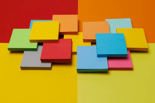 istock Colorful sticky notes arranged in creative and thoughtful ways 2168842362