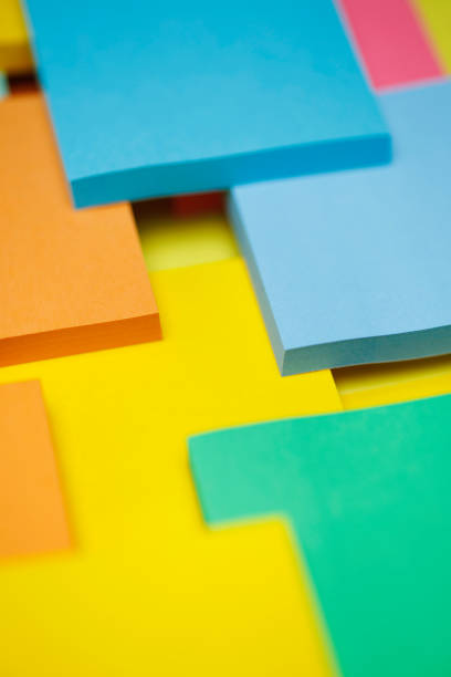 istock Colorful sticky notes arranged in creative and thoughtful ways 2168842422