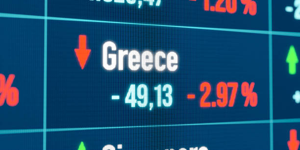 istock Greece falling stock market. 2168843632