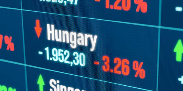 istock Hungaria falling stock market. 2168844619