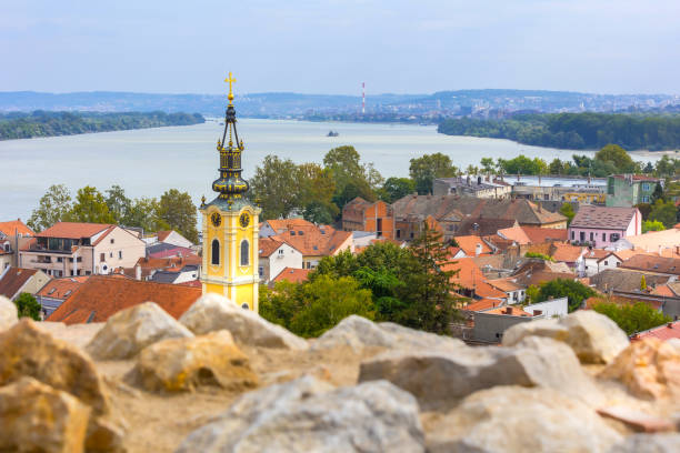 istock Belgrade, Serbia panoramic view with church, Zemun 2168848285