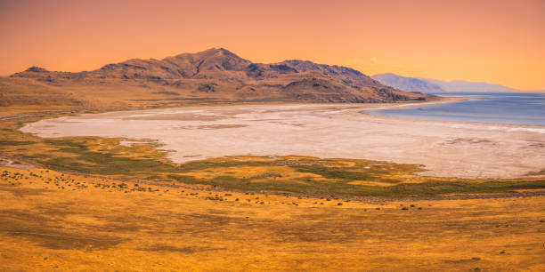 Great Salt Lake Summer Sunset Landscape