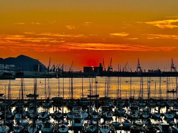 istock Sunset in the harbour of Bilbao 2168852659