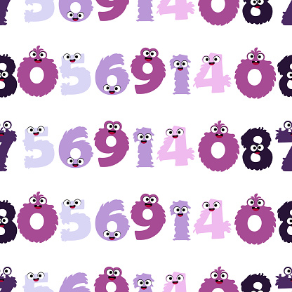 Animation Number Pattern Cartoon Numbers Pattern Stock Illustration - Download Image Now - Alien ...