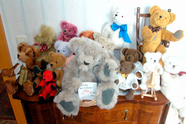Handmade craft bear. Children's toy.
