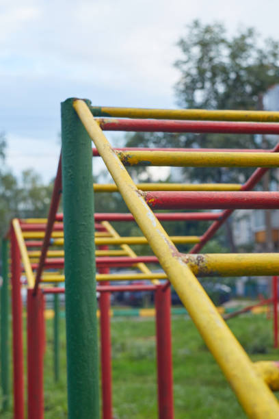 istock Free gym with outdoor exercise equipment. 2168887970