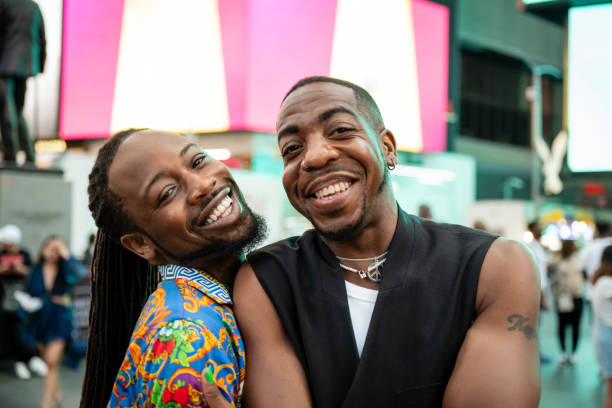 istock Affectionate gay couple in New York 2168900850