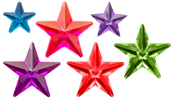 star jewels sticker set isolated on white background