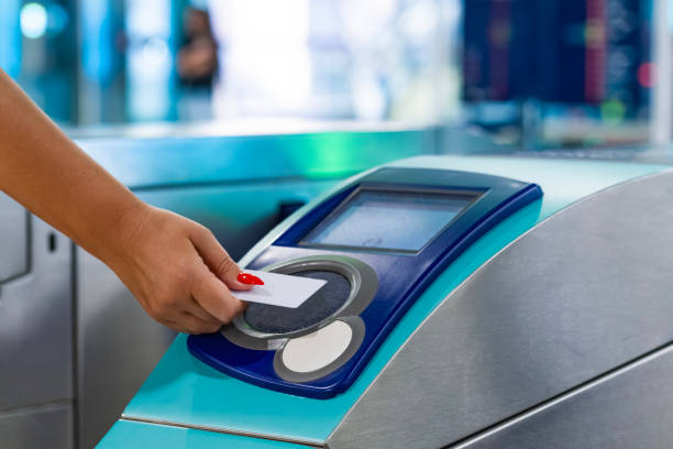 istock Applying a card at the turnstile 2168904653