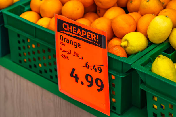 Oranges in a Dubai supermarket. Dubai Supermarket.
