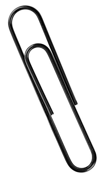 istock Black paper clip isolated on a white background, top view. 2168927374