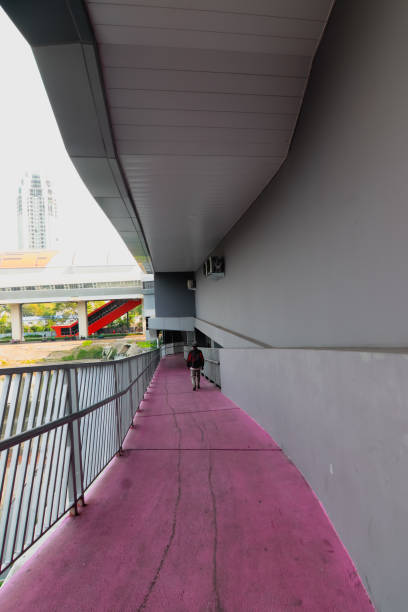 Jakarta, Indonesia August 11 2024, Modern interior design of Jabodebek LRT station