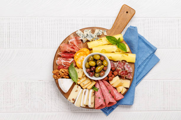 istock A selection of various cheeses and meats 2168945659