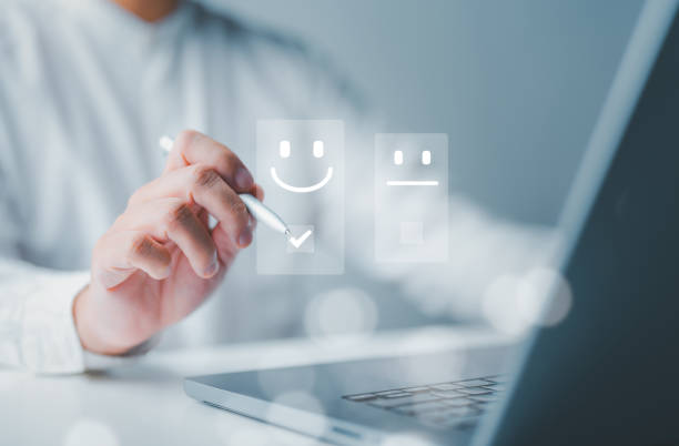istock Customer feedback satisfaction concept. User ratings service experience by online survey application, client choose service quality, ultimately contributing to increase business reputation ranking. 2168946066