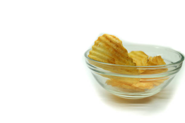 Macrophotography of potato chips.