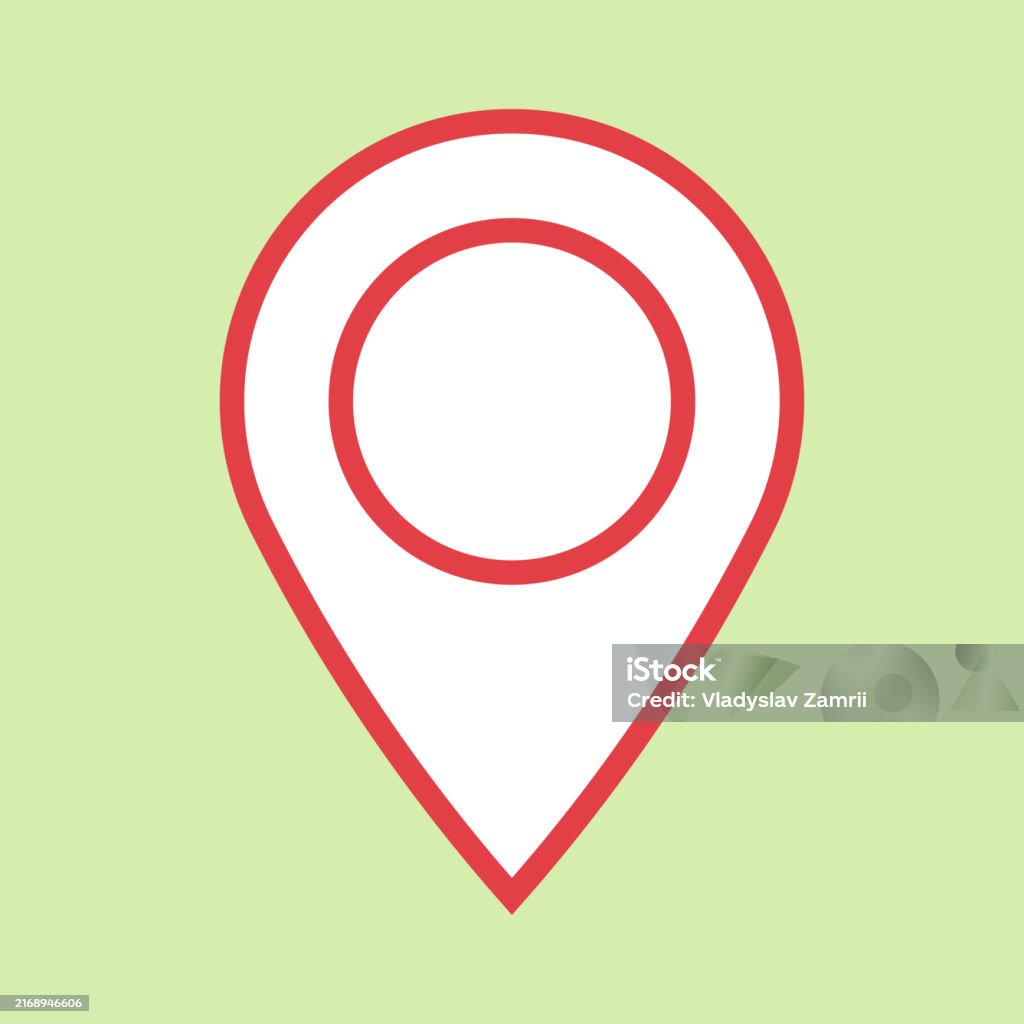 White Location Pin With Outline Stock Illustration - Download Image Now ...