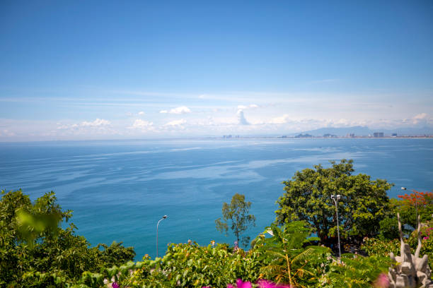 This is a beautiful view of My Khe Beach, a famous tourist attraction in Danang, Vietnam.