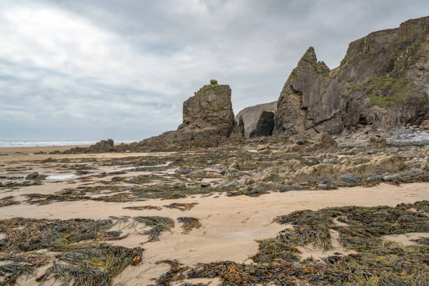 istock Magnificent rock formations at Sandymouth beach 2168949488