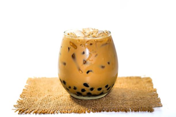 istock Ready for drink with Bubble milk tea put on sack and isolate concept. 2168955813