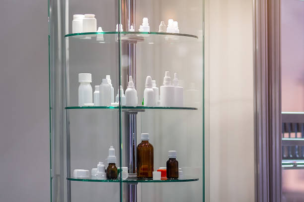 istock Various bottles for eye drops and medications on a stand 2168958371