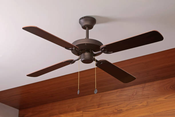 istock Wooden ceiling fan. 2168958515