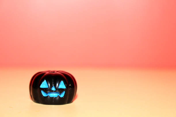 Happy Halloween decoration with pumpkin and candy at home in autumn season