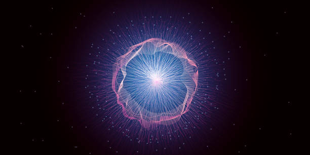 istock Abstract background with glowing burst of energy in blue and pink tones, radiating light and particles in cosmic, futuristic design for sci-fi and technology themes 2168964444