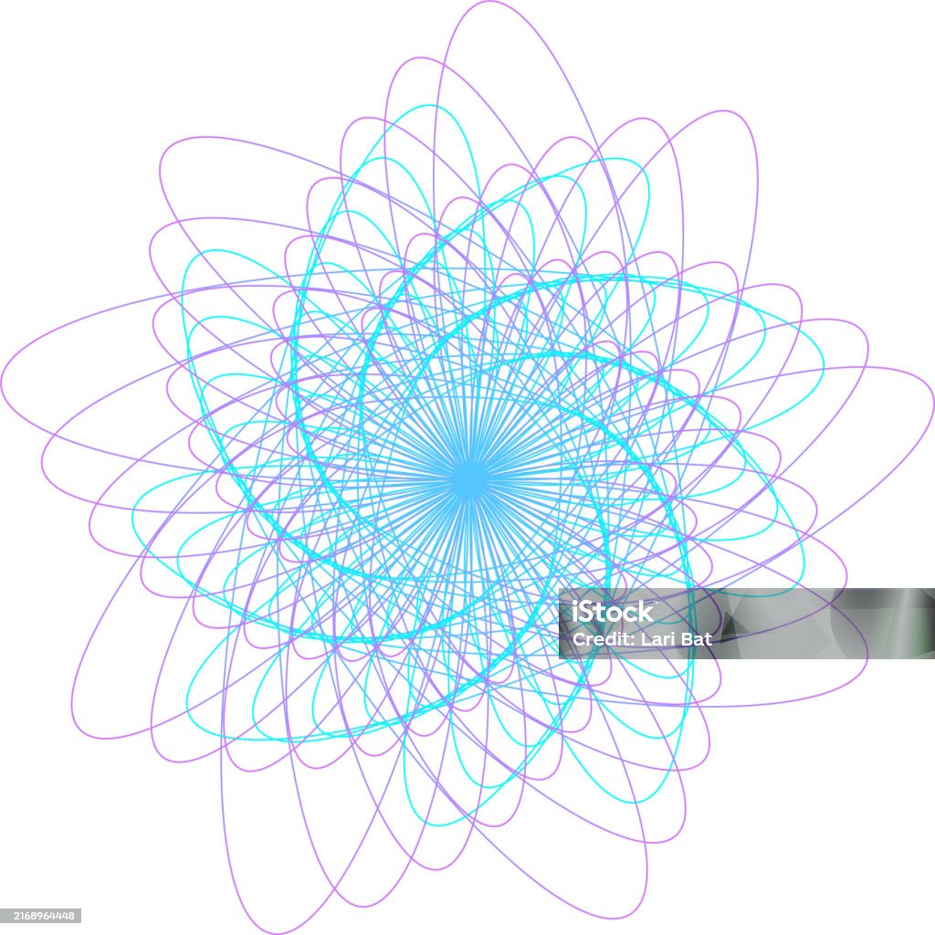 Abstract Digital Shape Featuring Complex Spirograph Pattern With ...