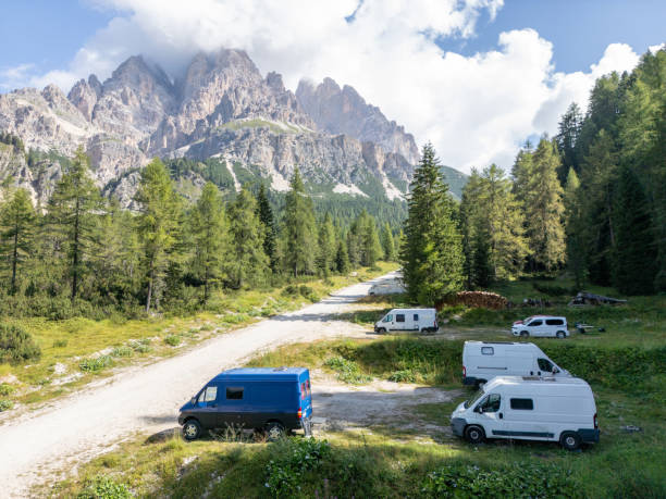istock Campervans Parked in Scenic Mountain Landscape 2168969674