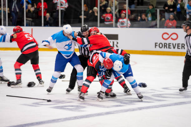 Heated On-Ice Brawl Between Rival Hockey Teams