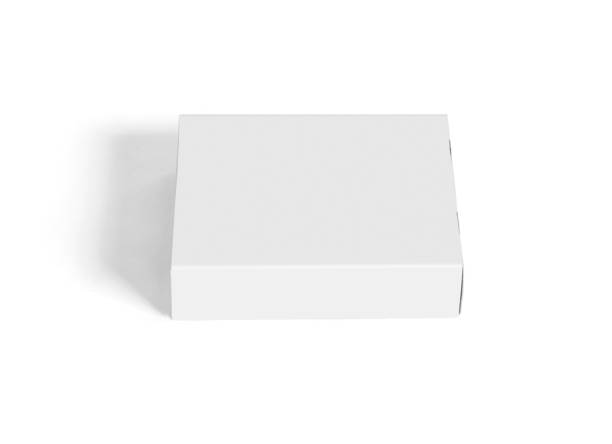 white paper box on a white background, mock up, 3d illustration, 3d rendering