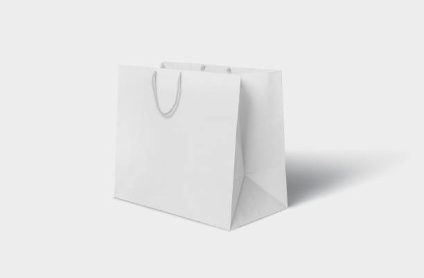 istock blank Empty Shopping Bag on a white background, mock up, 3d illustration, 3d rendering 2168984478