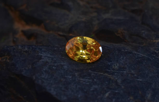 istock Focus yellow gemstone Beautiful with reflections 2168985726
