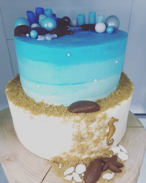 istock Elegant sea ocean cake 2168987595