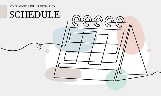 Schedule Shaps Schedule Continuous Line Drawing With Color Shapes Stock Illustration ...